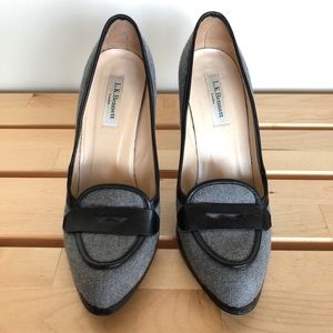 LK BENNETT Sz 38 US 7.5 Gray Black Heels